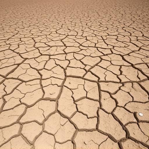 Campo agricolo arido e secco a causa della siccit&agrave;.