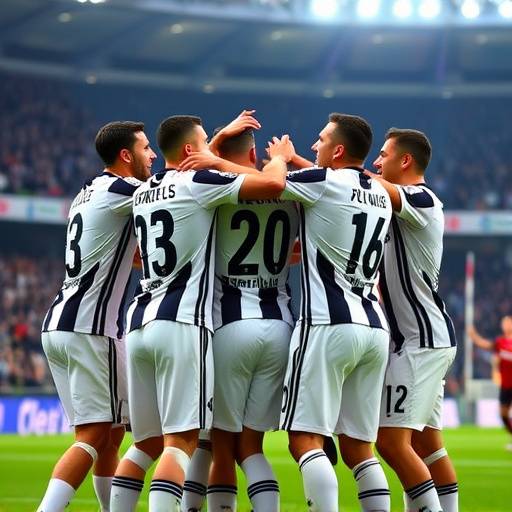Giocatori della Juventus che festeggiano un gol durante una partita di Serie A allo Stadio Allianz di Torino
