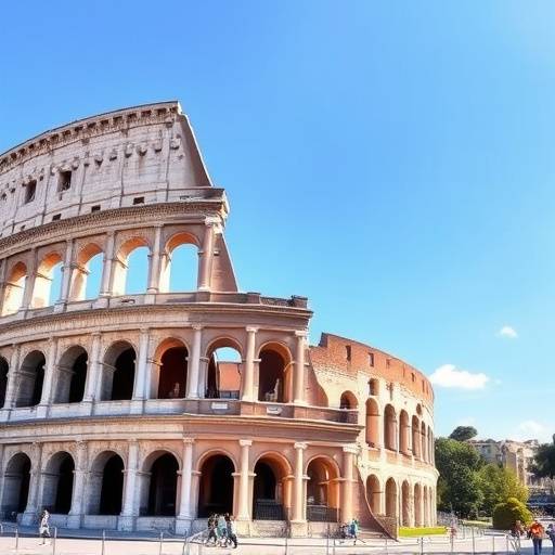 Il Colosseo a Roma sotto un cielo sereno