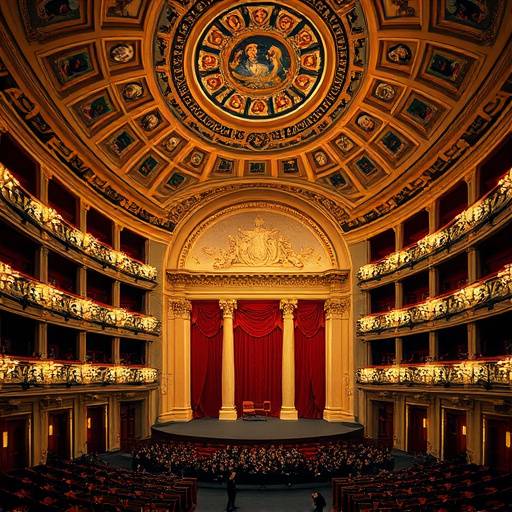 Interno del Teatro alla Scala di Milano durante una rappresentazione