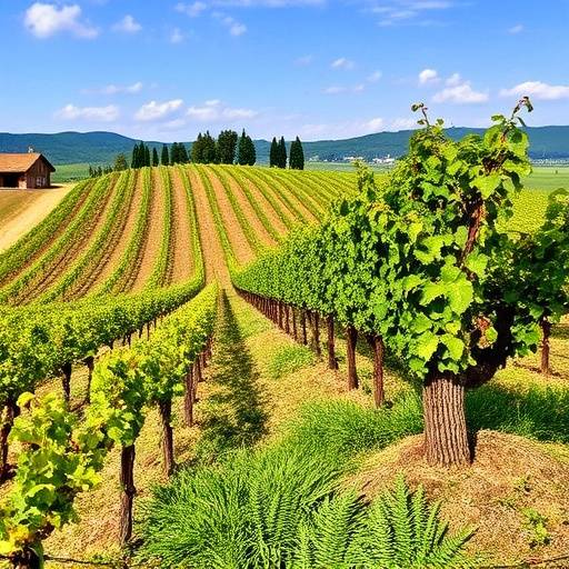 Un vigneto nelle colline toscane durante la vendemmia